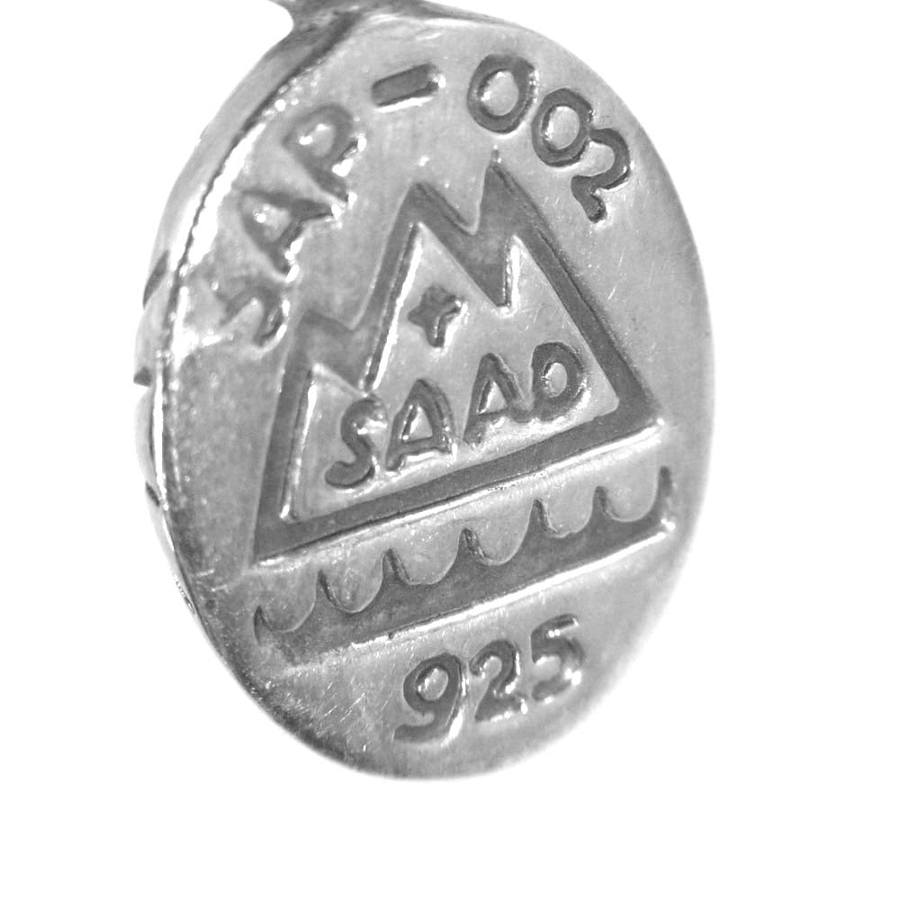 SAAD サード 天然石 ストーン ペンダント トップ シルバー系 ピンク系【中古】