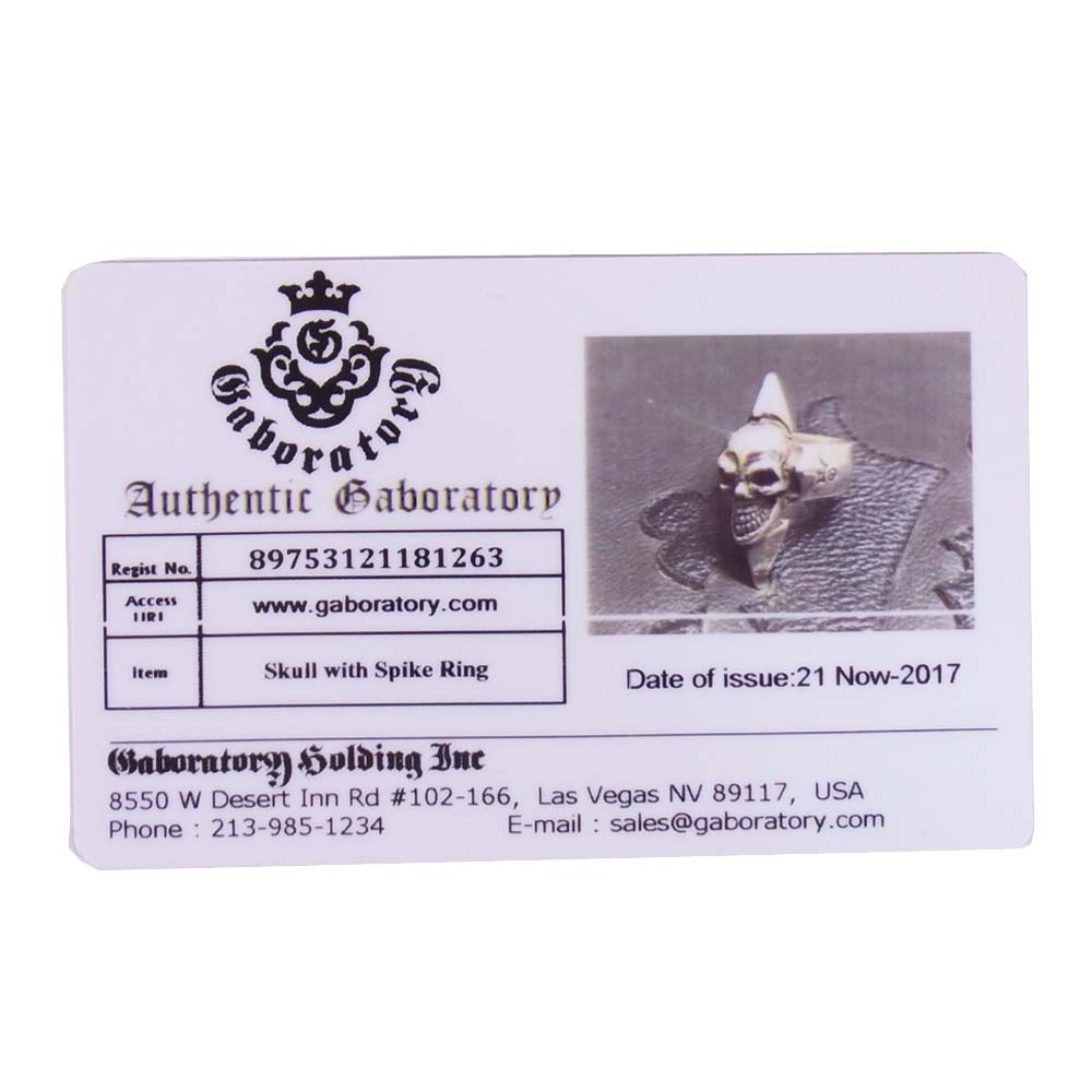 GABOR ガボール 国内正規店ギャランティカード付属 Skull with Spike Ring スカル ウィズ スパイク リング シルバー系 29~30号程度【中古】