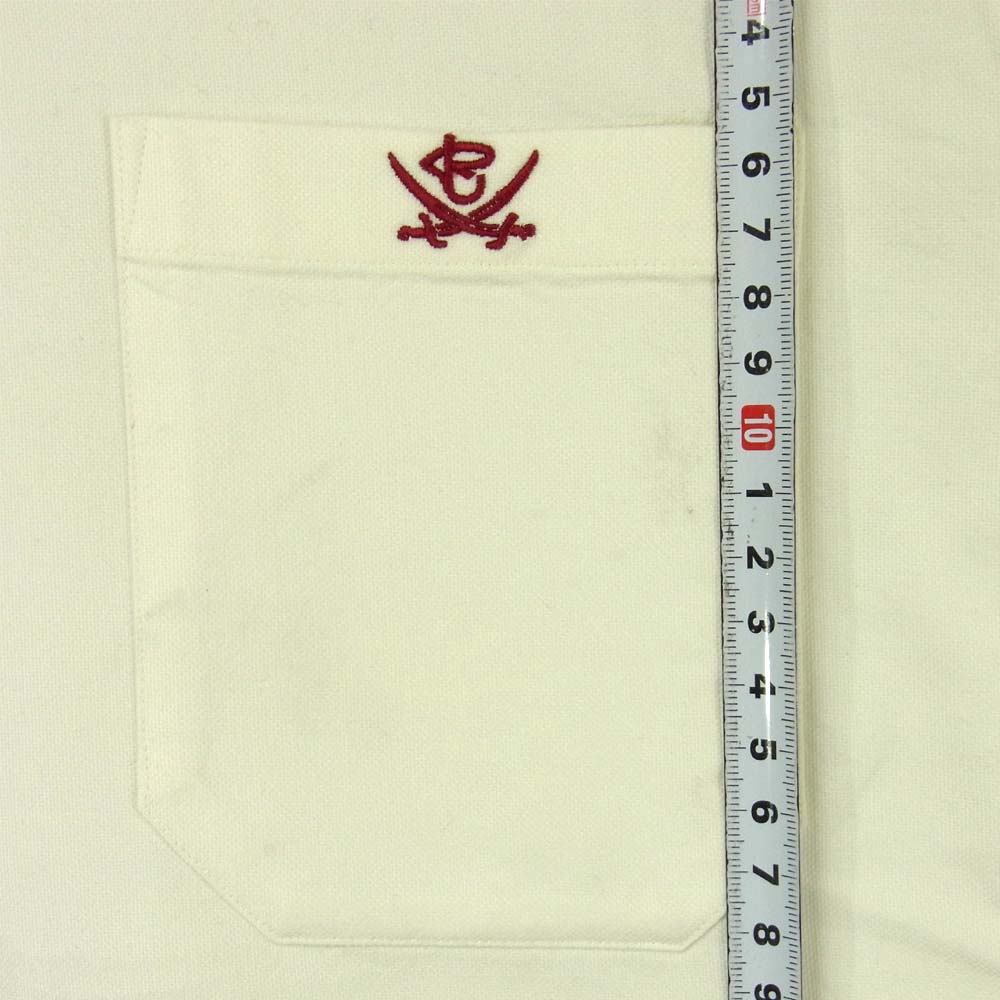 R.J.B アールジェイビー ED001L コットン 胸ロゴ刺繍 ボタンダウン シャツ オフホワイト系 38【中古】