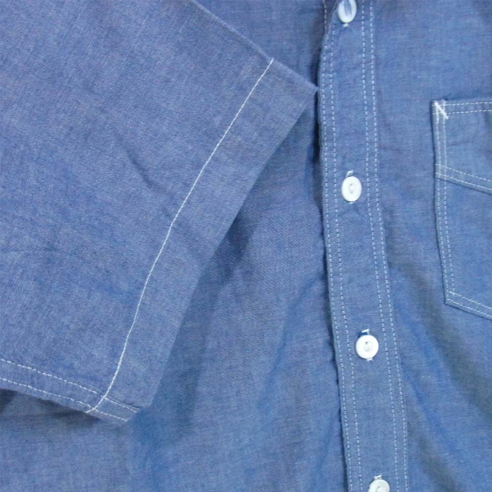 POST OVERALLS ポストオーバーオールズ シャンブレー ワークシャツ ブルー系 L【中古】