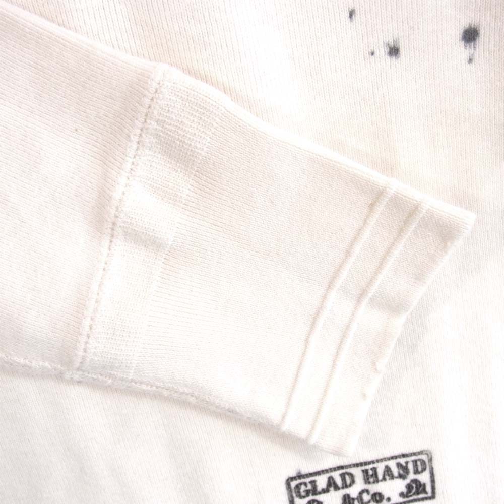 GLADHAND & Co. グラッドハンド THICK L/S T-SHIRTS コットン Tシャツ オフホワイト系 M【極上美品】【中古】