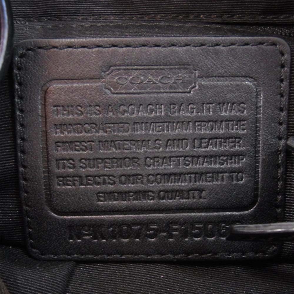 COACH コーチ F15068 シグネチャー キャンバス ショルダー バッグ ブラック系【中古】
