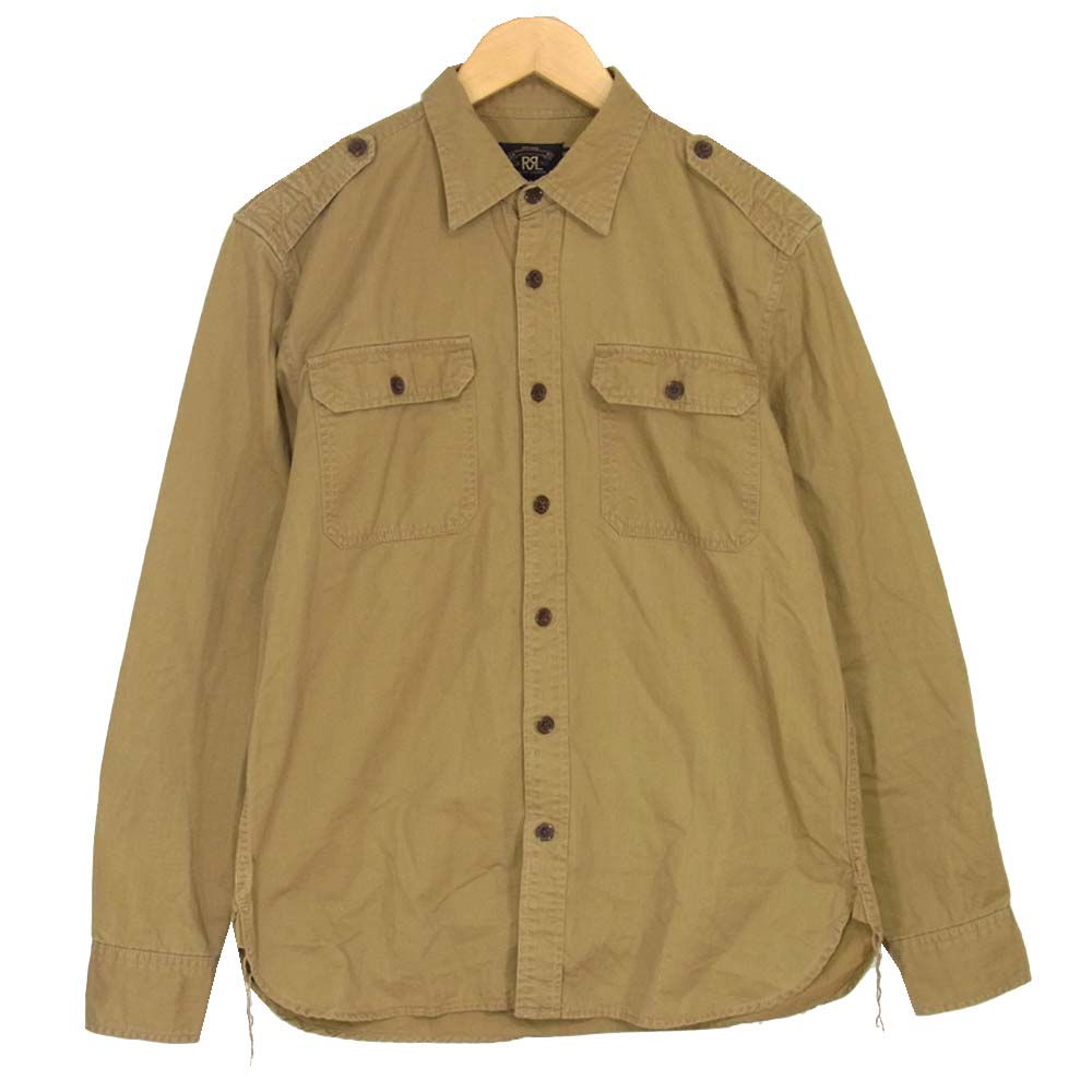 RRL ダブルアールエル ミリタリー ユニチケ 長袖シャツ ベージュ系 M 
