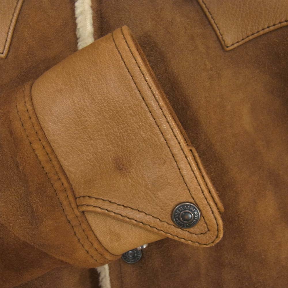 THE FLAT HEAD ザフラットヘッド ディアスキン ランチコート ジャケット ブラウン系 36【中古】