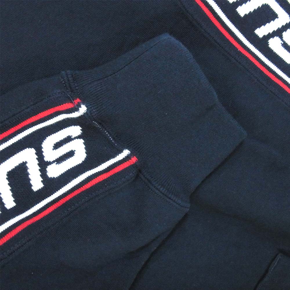 Supreme シュプリーム 19AW Text Rib Hooded Sweatshirt テキストリブ パーカー ダークネイビー系 M【中古】