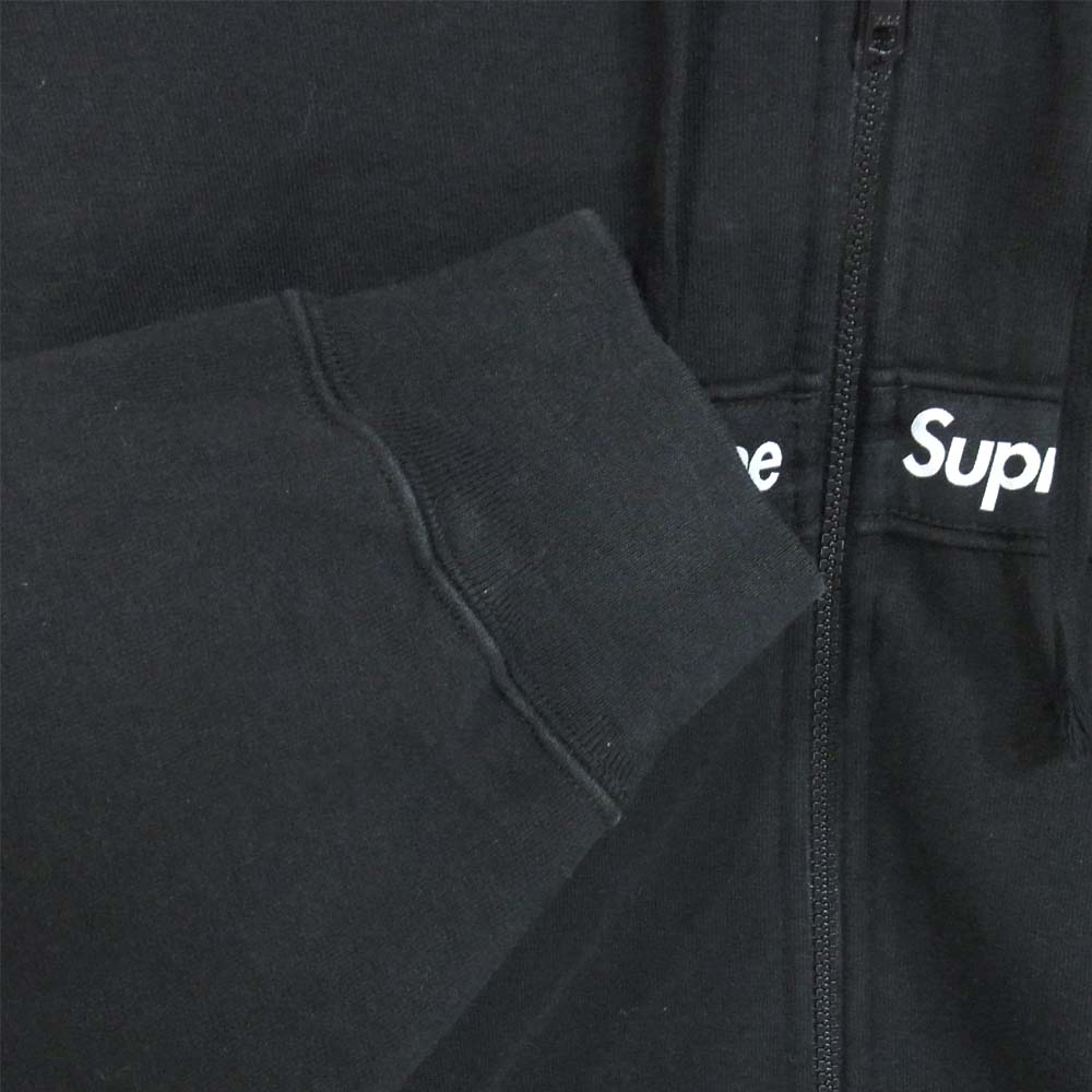 Supreme シュプリーム 19AW Text Stripe Zip Hooded Sweatshirts パーカー ブラック系 L【中古】