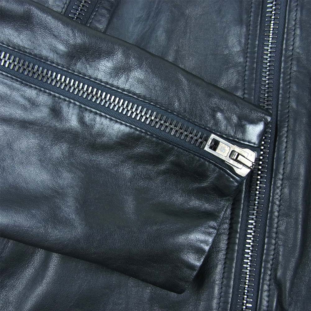 MAISON MARTIN MARGIELA メゾンマルタンマルジェラ S50AM0201 SX8208 14ss 八の字 ライダース ジャケット 46号 ブラック系 46【中古】