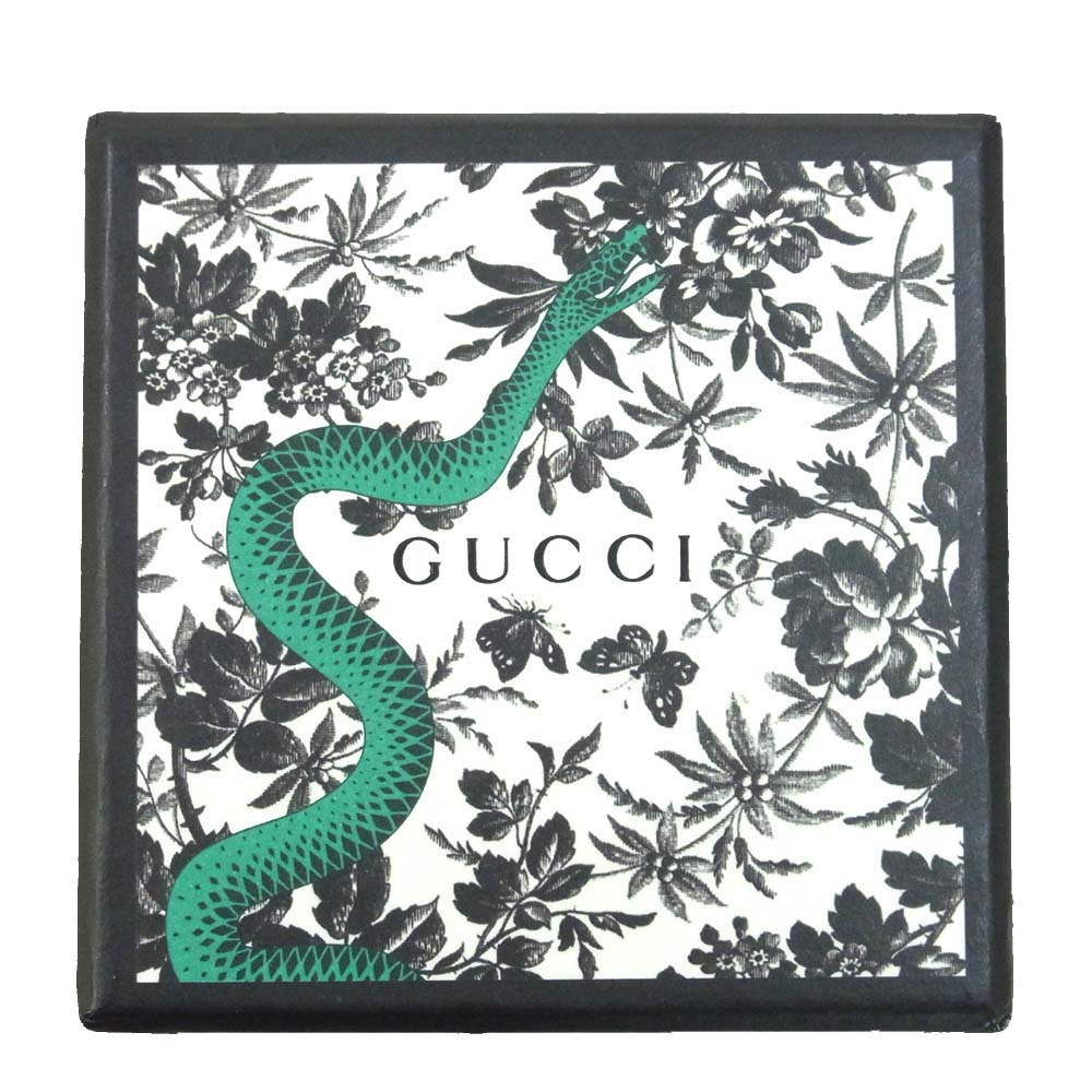 GUCCI グッチ ガーデンリング キャットヘッド 石付き シルバー系 実寸17号程度【中古】