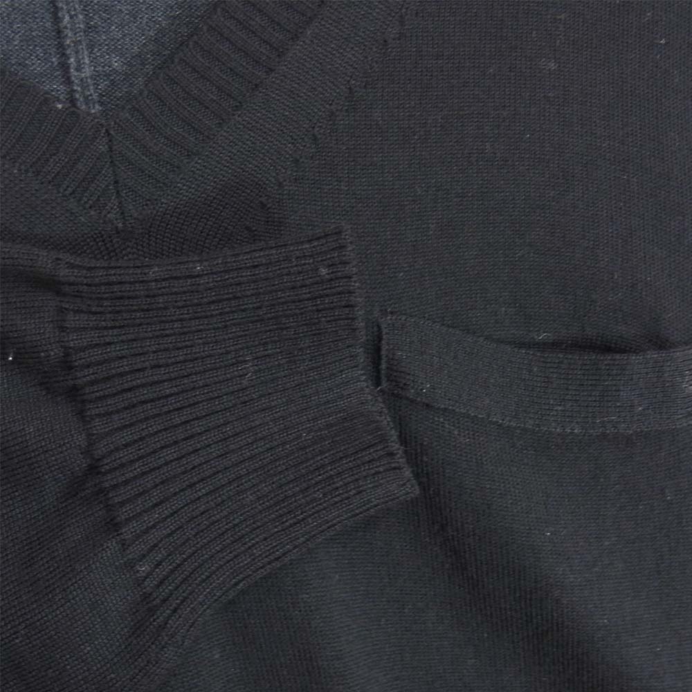 Sacai サカイ 13-0190 Vネック ウール レース ニット セーター ワンピース ブラック系【中古】