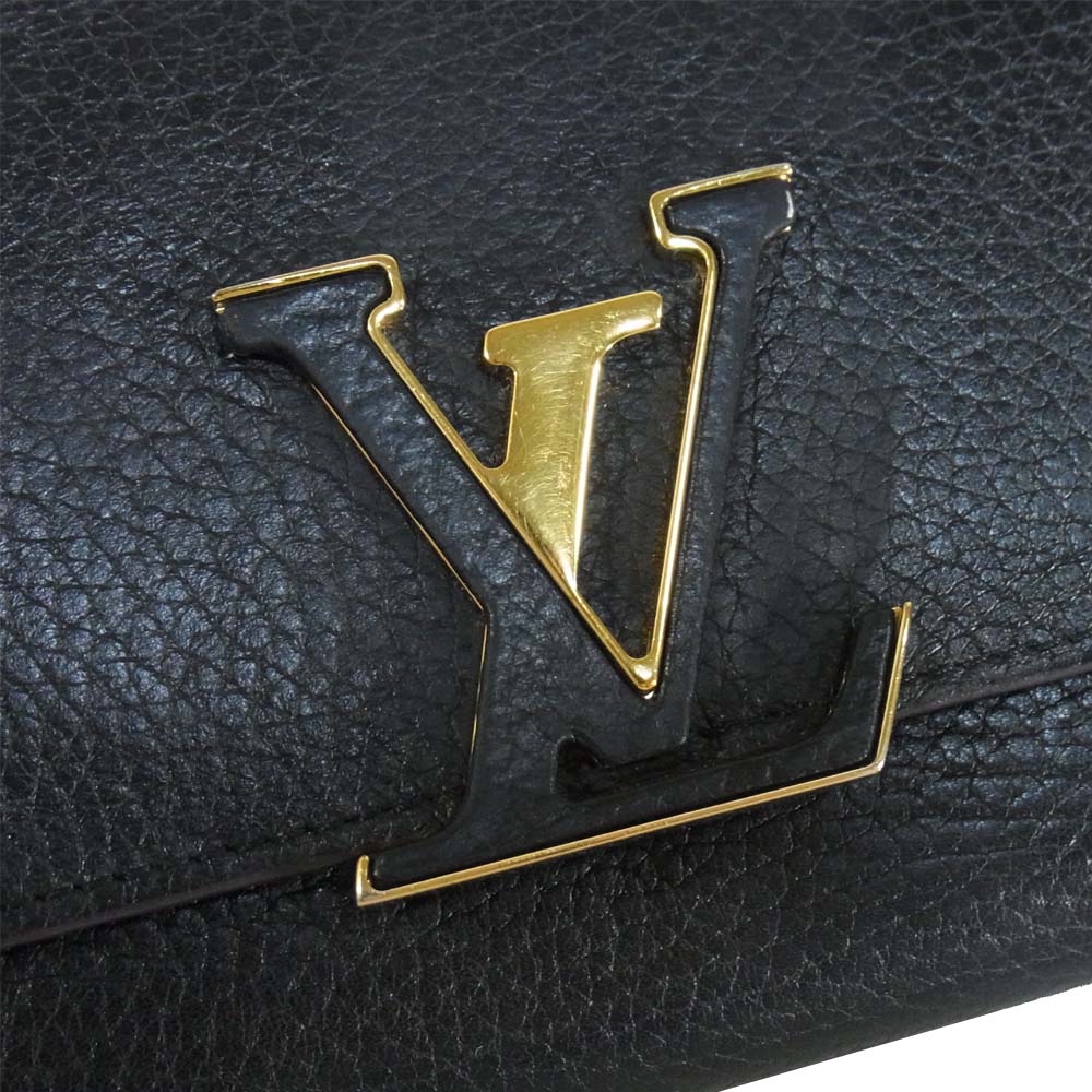 LOUIS VUITTON ルイ・ヴィトン M61248 ポルトフォイユ カプシーヌ レザー 長財布 ブラック系【中古】