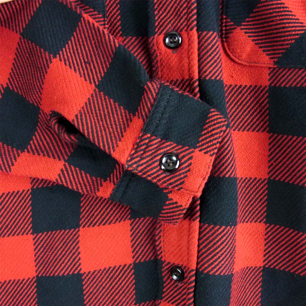 The REAL McCOY'S ザリアルマッコイズ ジョーマッコイ JOE MCCOY MS20101 8HU BUFFALO CHECK FLANNEL SHIRT バッファローチェック ネルシャツ レッド系 ブラック系 15【美品】【中古】