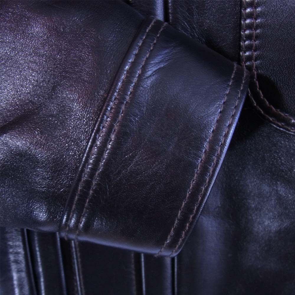 HIGH LARGE LEATHERS ハイラージレザー Guthrie ガスリー 1st 大戦 ホースハイド シンチバック レザー ジャケット ブラック系 42【極上美品】【中古】