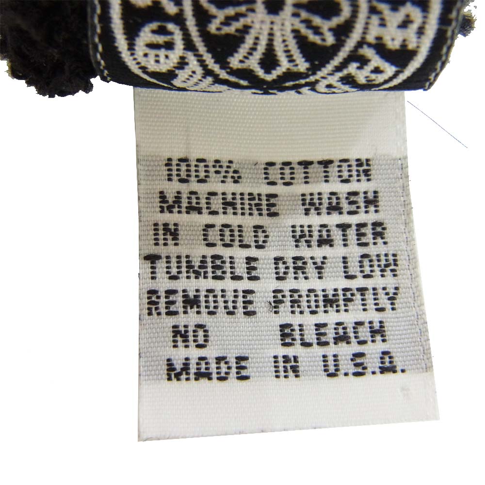 CHROME HEARTS クロムハーツ(原本無) CH ロゴ 刺繍 モノトーン ビーニー コットン ニットキャップ ブラック系【中古】