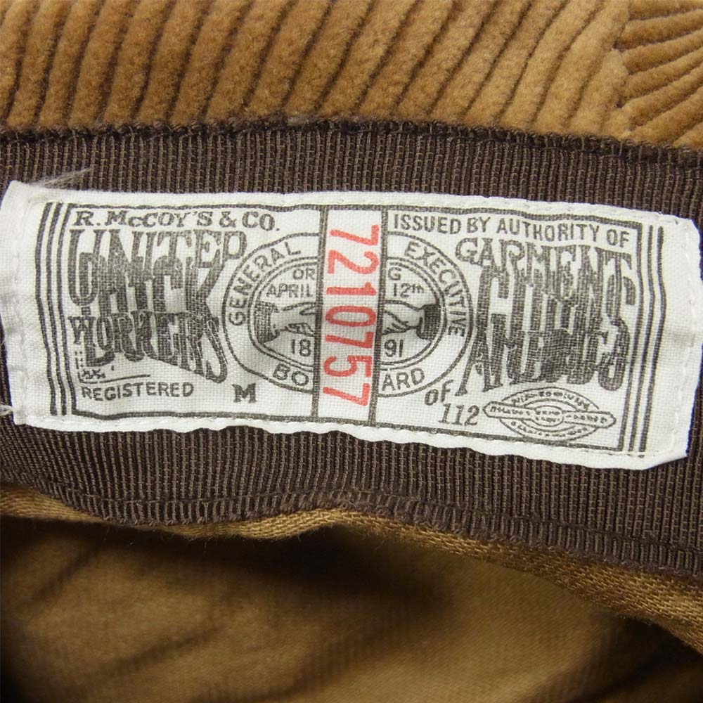 The REAL McCOY'S ザリアルマッコイズ JOE McCOY ジョー マッコイ 8HOUR UNION コーデュロイ キャスケット ブラウン系 7.75【中古】