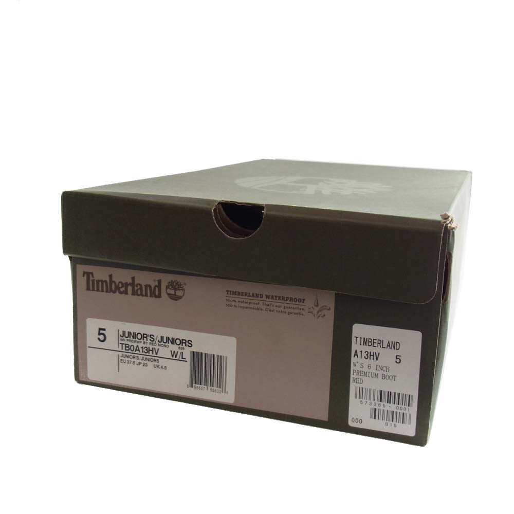 Timberland ティンバーランド 6INCH PREMIUM WATERPROOF プレミアム ウォータープルーフ レッド系 23㎝【中古】