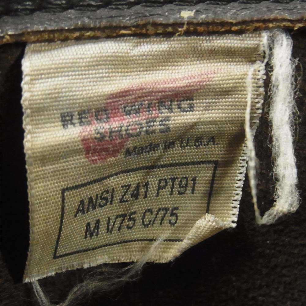 RED WING レッドウィング ANSI Z41 PT91 ブーツ 実寸約26cm アメリカ製 ブラック系 サイズ表記なし【中古】