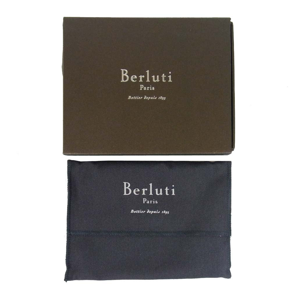 Berluti ベルルッティ カリグラフィ ラウンド ファスナー ジップ コインケース 小銭入れ ブラウン系【中古】
