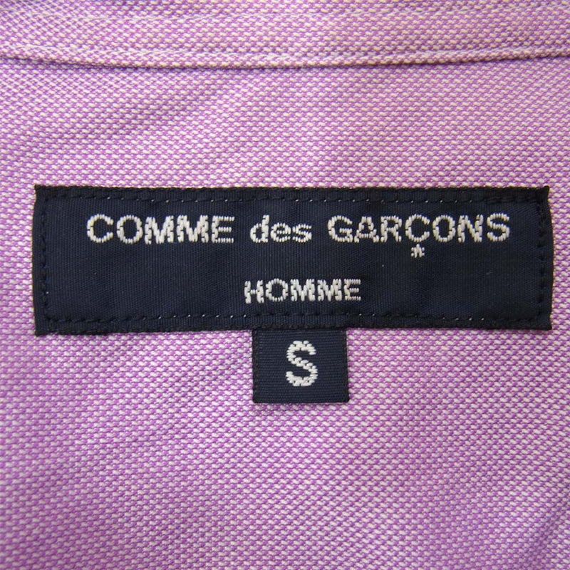 COMME des GARCONS HOMME コムデギャルソンオム HB-B050 袖 ポケット 切替 ボタンダウン チェック シャツ ピンク系 S【美品】【中古】
