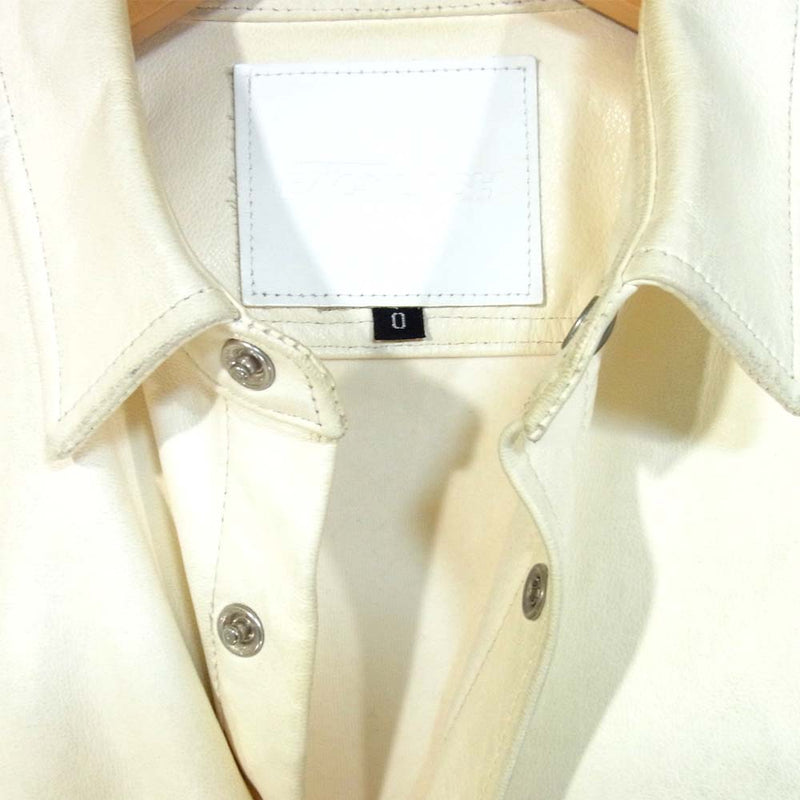 イサムカタヤマ バックラッシュ 1575-01 ディアスキン コットンボンディング 製品洗い 加工 レザーシャツ オフホワイト系【中古】