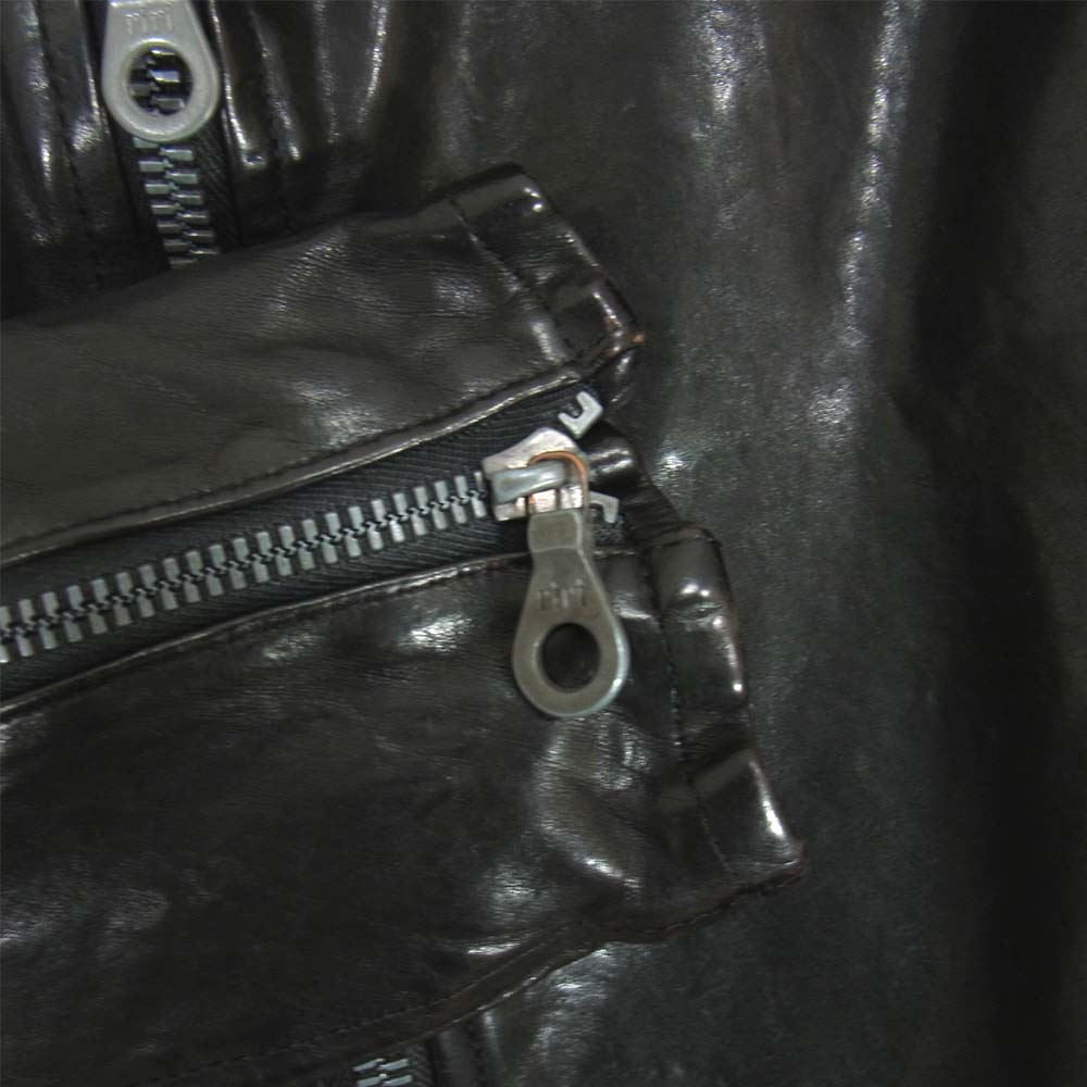 イサムカタヤマ バックラッシュ 1254-02 イタリアン ダブルショルダー 製品染め ダブルライダース ジャケット ブラック系 XS【中古】