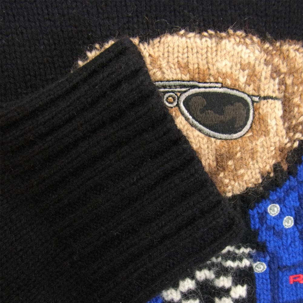POLO RALPH LAUREN ポロ・ラルフローレン 国内正規品 RLX 美品 POLO bear ポロベアー ニット ブラック系 S【中古】