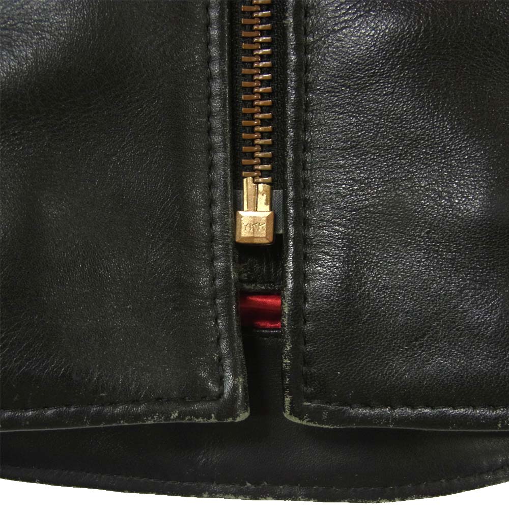 KADOYA カドヤ HEAD FACTORY ヘッドファクトリー 日本製 背面プロテクター入り レザー シングルライダース ブラック系【中古】