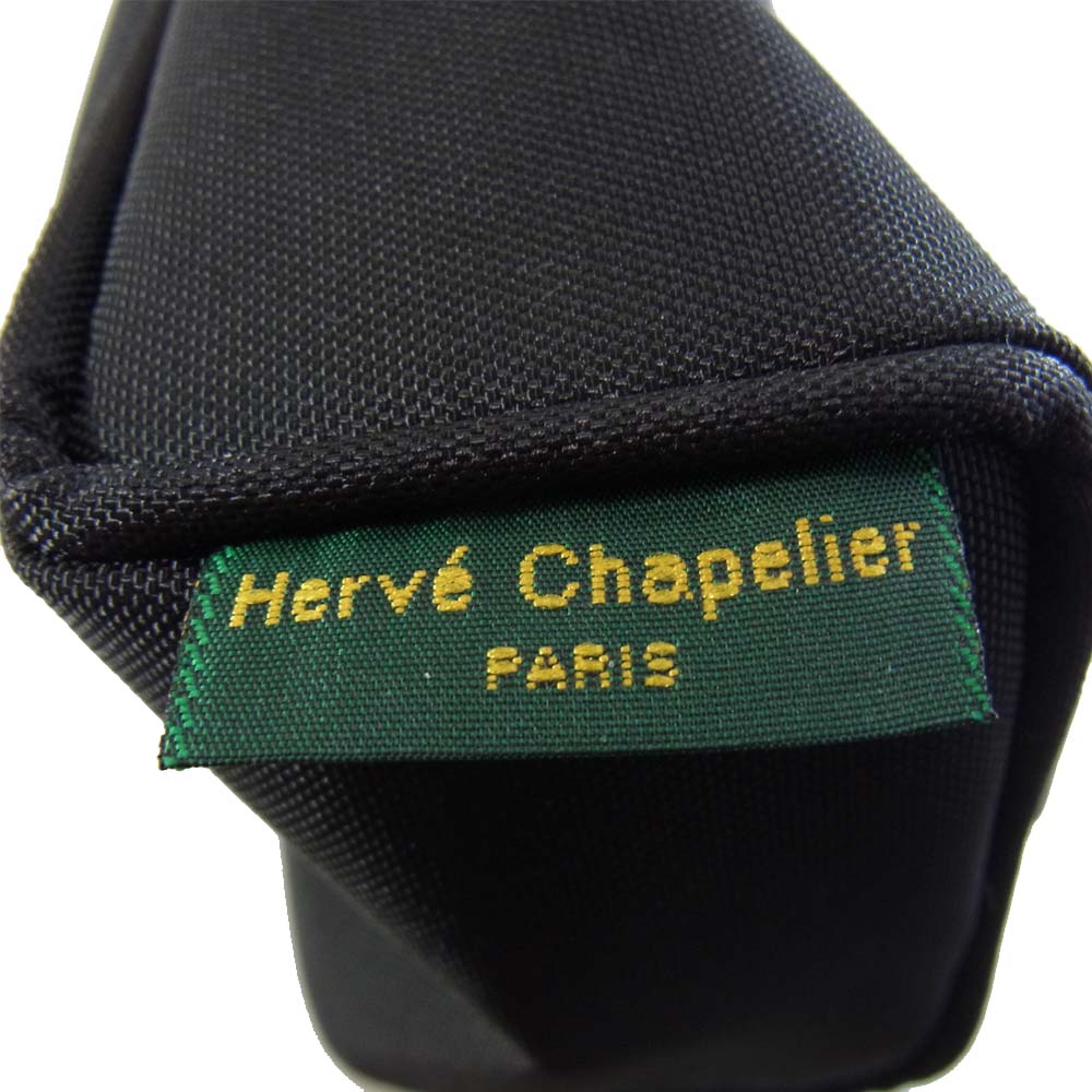 Herve Chapelier エルベ・シャプリエ 716N ペンケースM ノワール ブラック系【新古品】【未使用】【中古】