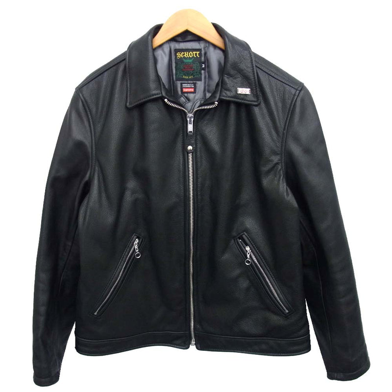 黒 S supreme schott leather work jacket