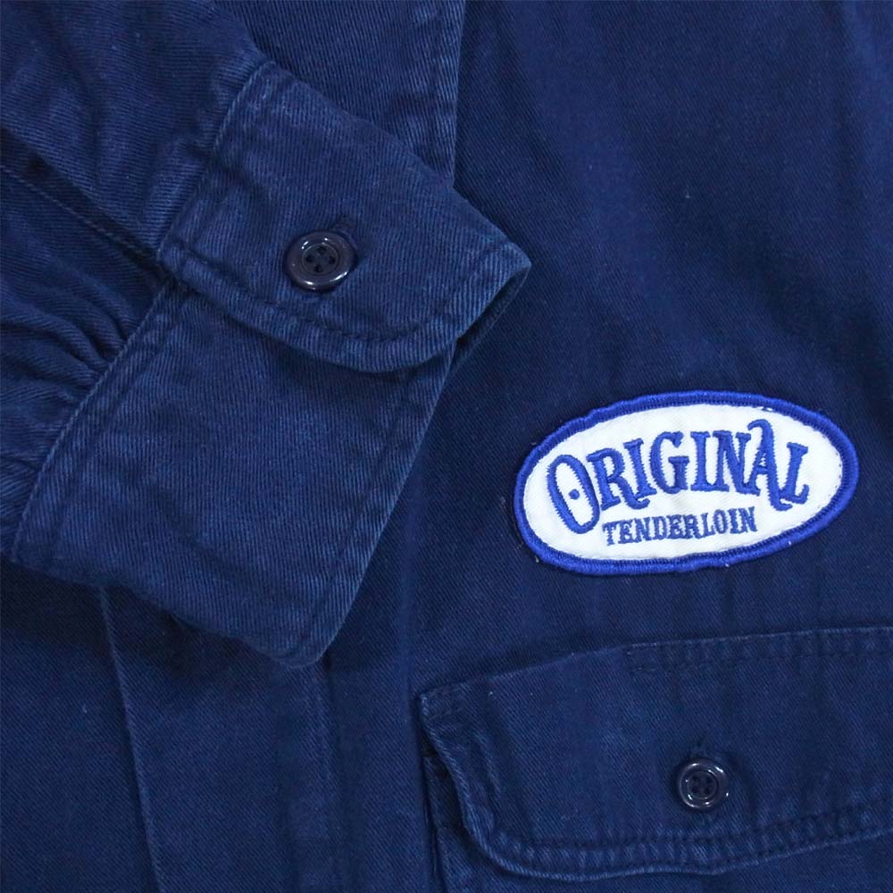 TENDERLOIN テンダーロイン T-WORK SHT サークル ワッペン ワーク 長袖シャツ ネイビー系 XL【中古】