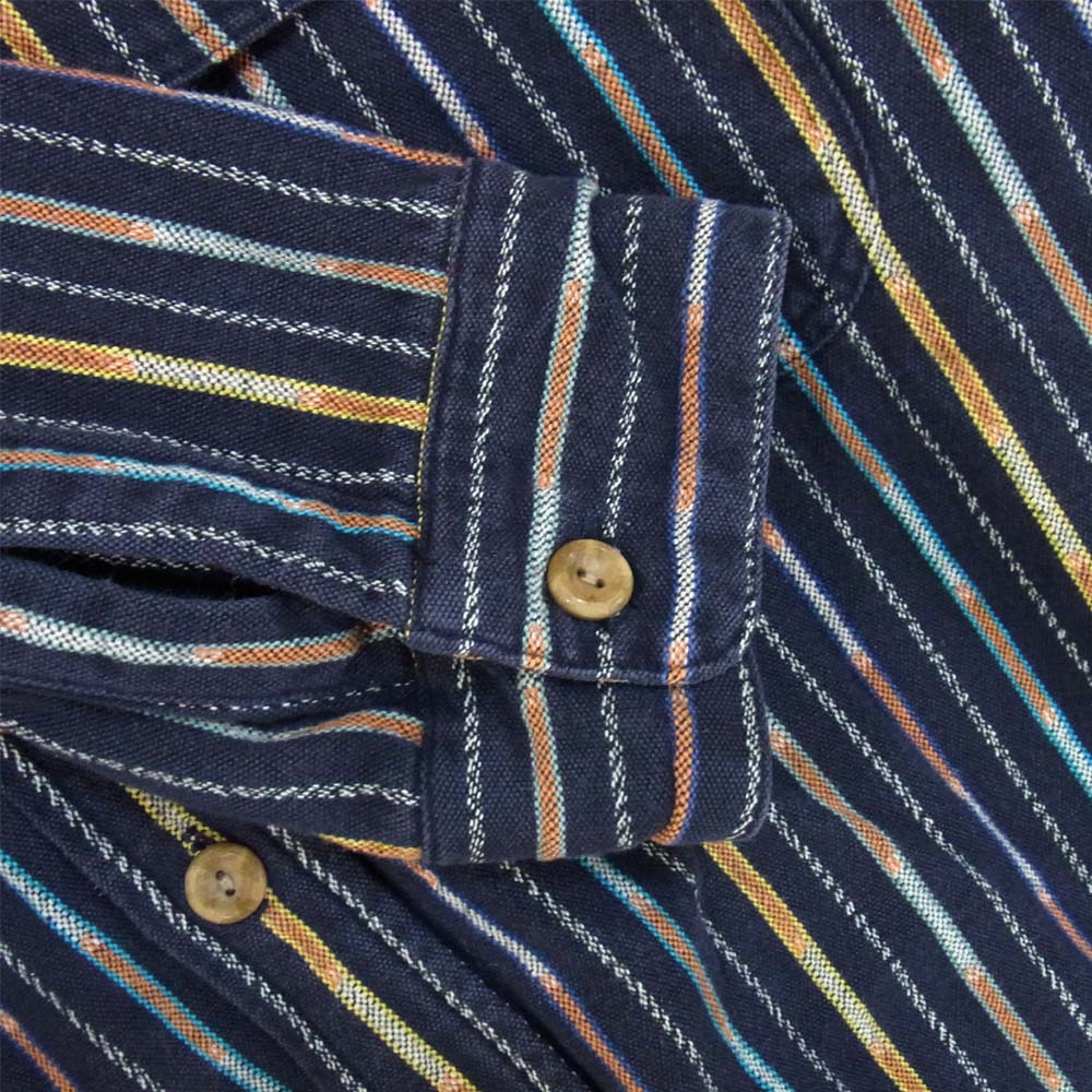 TENDERLOIN テンダーロイン T-NATIVE SHT ネイティブ長袖シャツ ネイビー系 L【中古】