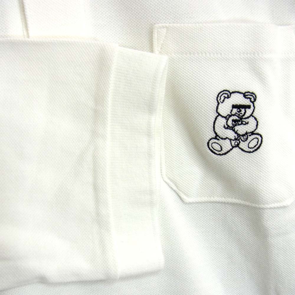 UNDERCOVER アンダーカバー B9817 ジュンタカハシ JUN TAKAHASHI テディベア刺繍 七分丈 ポロシャツ ホワイト系 L【新古品】【未使用】【中古】