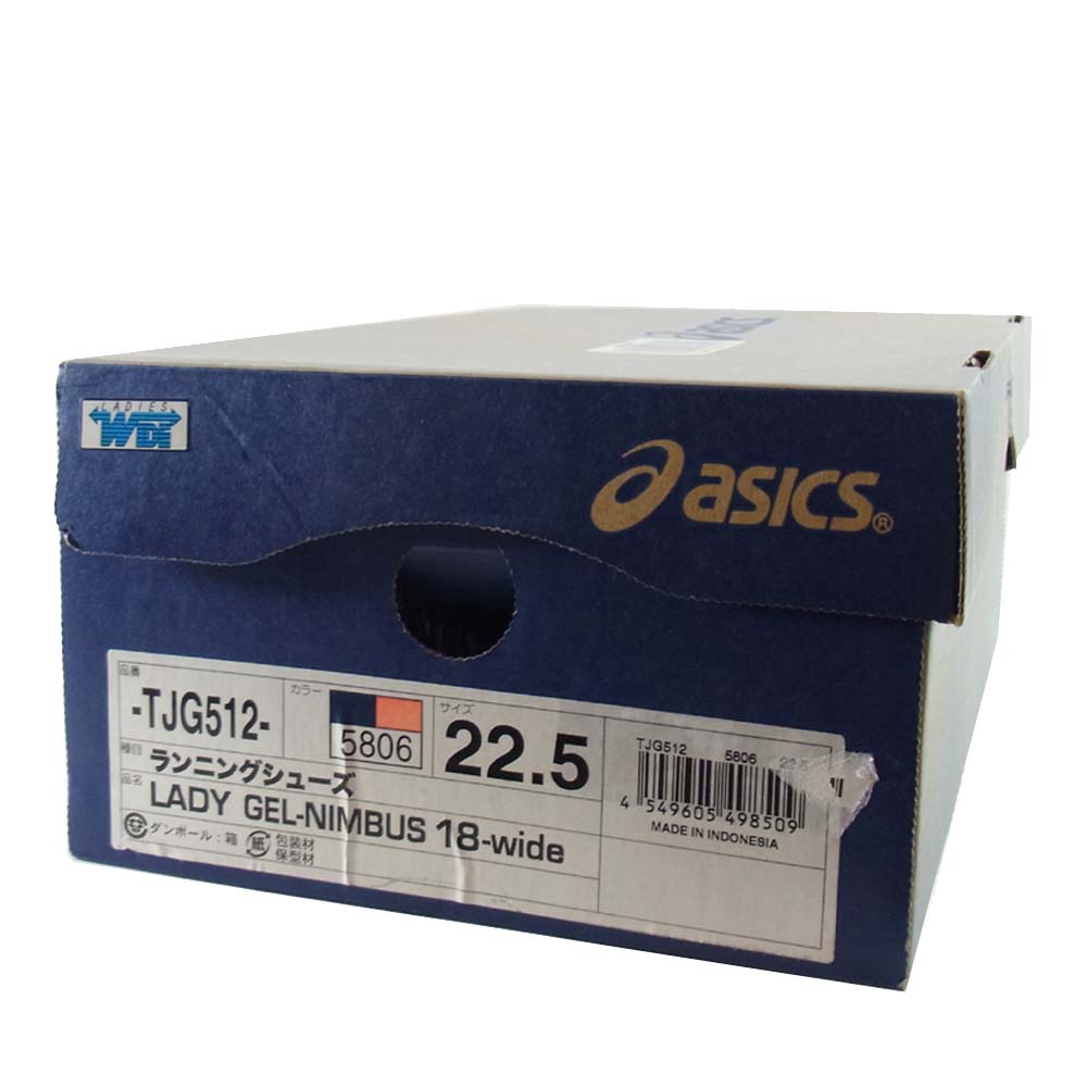 asics アシックス TJG512 LADY GEL-NIMBUS 18-wide ネイビー系 22.5㎝【新古品】【未使用】【中古】