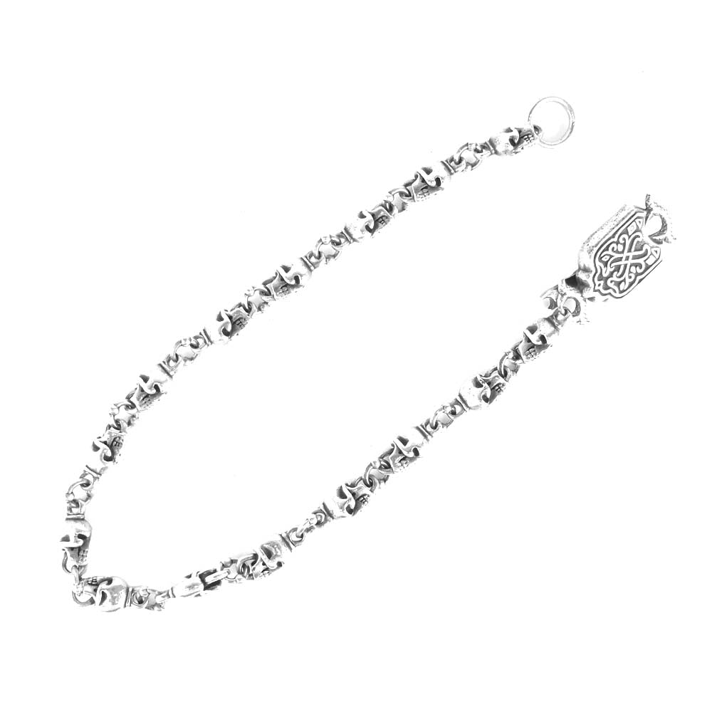 SKKIN スキン スカル Skull ウォレットチェーン シルバー系【中古 