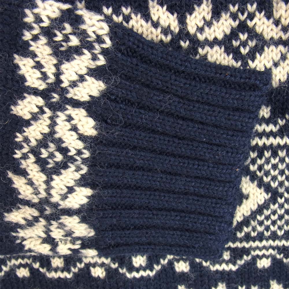 RALPH LAUREN ラルフローレン RUGBY ラグビー 国内正規品 ノルディック柄 ロールネック ニット 紺×白 M【美品】【中古】