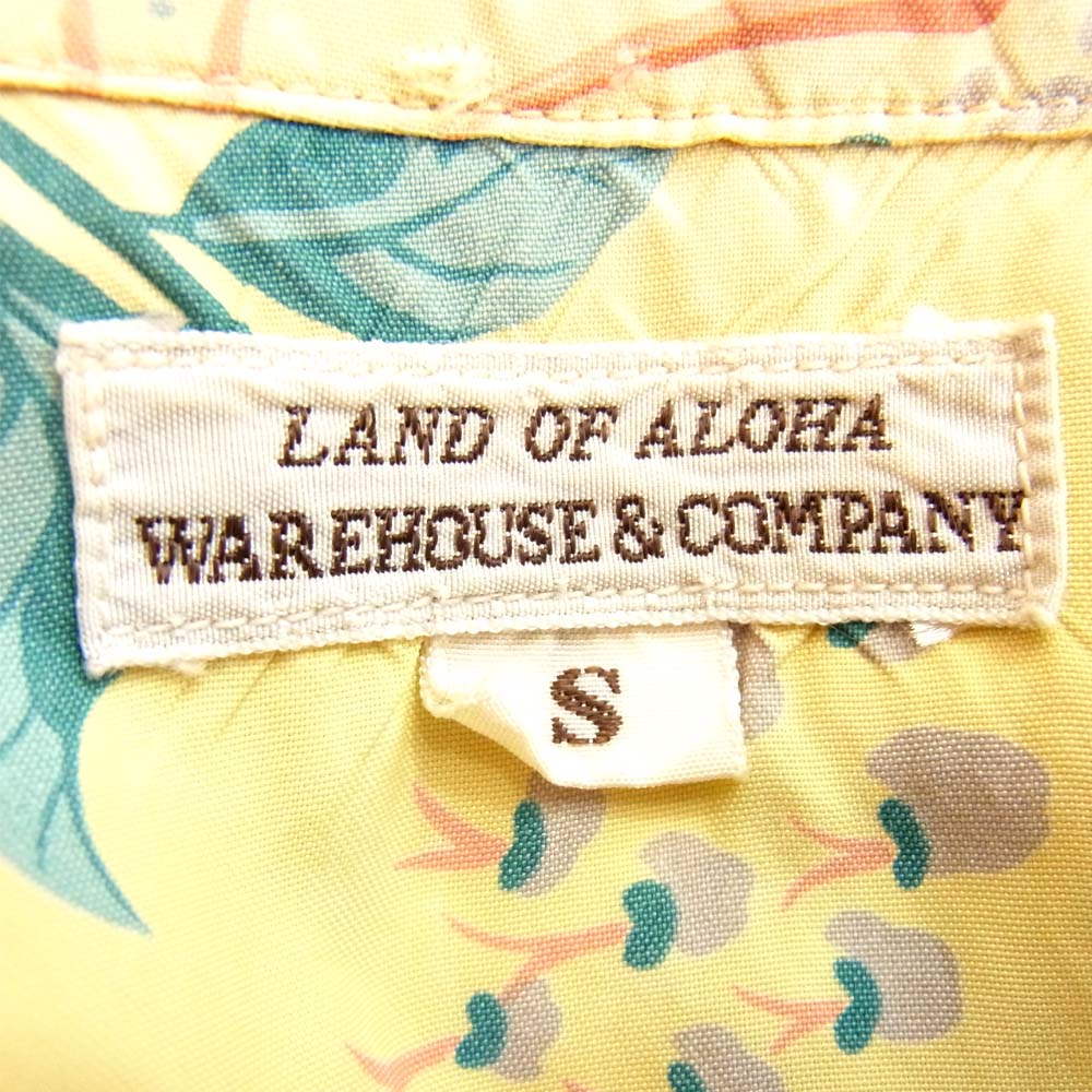 WAREHOUSE ウエアハウス LAND OF ALOHA アロハ シャツ イエロー系 S【中古】