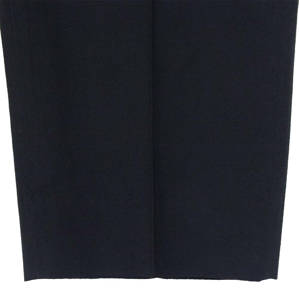 COMME des GARCONS HOMME コムデギャルソンオム 2タック 裾ダブル ウール ワイド テーパード パンツ ネイビー系 L【中古】