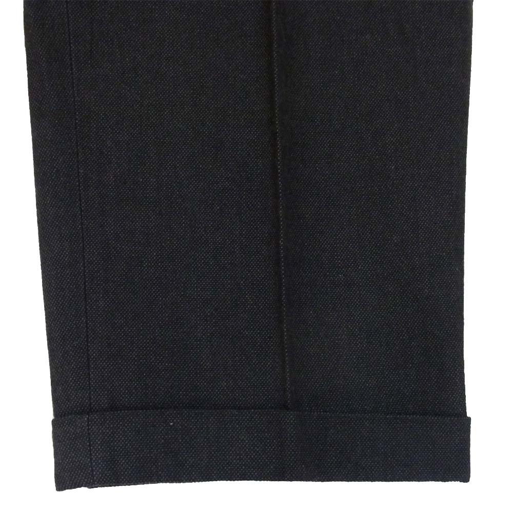 COMME des GARCONS HOMME コムデギャルソンオム HP-07019M 2タック 裾ダブル コットン ワイド テーパード パンツ ブラック系 M【中古】