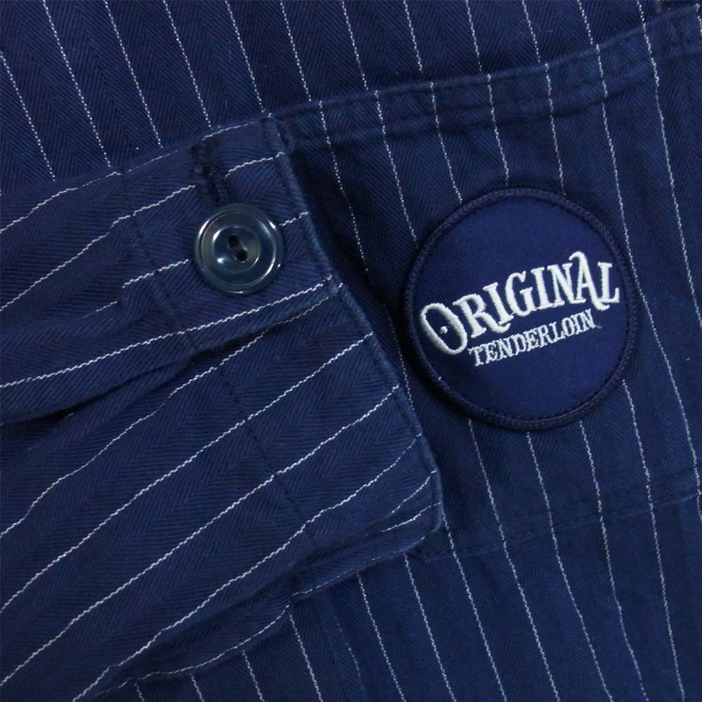 TENDERLOIN テンダーロイン T-BEST COVERALL SO ストライプ カバーオール ジャケット ネイビー系 S【中古】