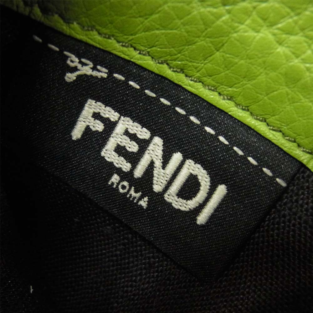 FENDI フェンディ セレリア レザー ラウンドジップ ファスナー 長財布 ダークネイビー系【中古】