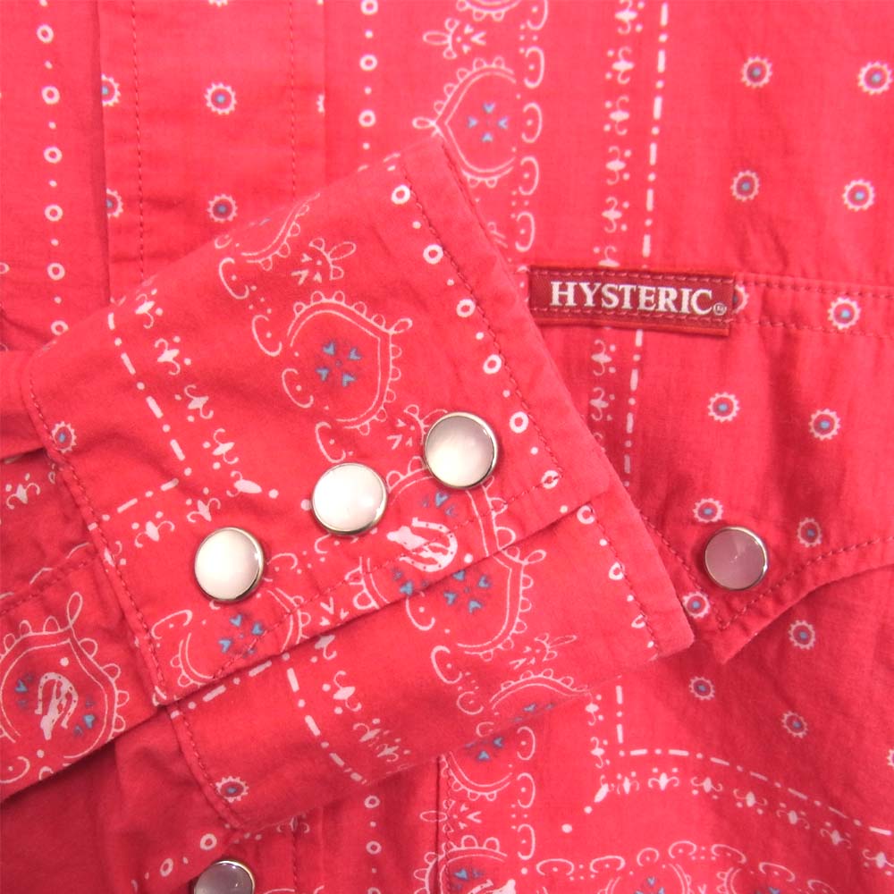 HYSTERIC GLAMOUR ヒステリックグラマー 0243AH10 総柄 ウエスタン 長袖シャツ レッド系 M【中古】