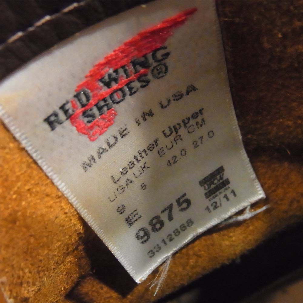 RED WING レッドウィング 9875 犬タグ復刻 Irish Setter MOC-TOE アイリッシュセッター モックトゥ ブーツ ゴールドラセット ライトブラウン系 9E【中古】