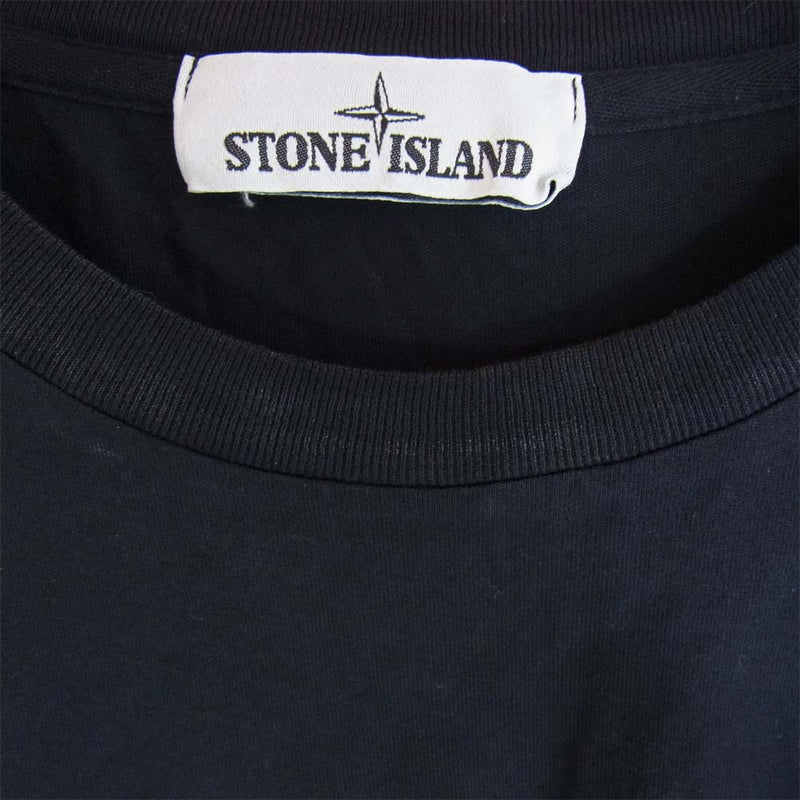 STONE ISLAND ストーンアイランド 20SS 国内正規品 コットン ジャージー クルーネック ロゴ Tシャツ ブラック系 XXL【中古】