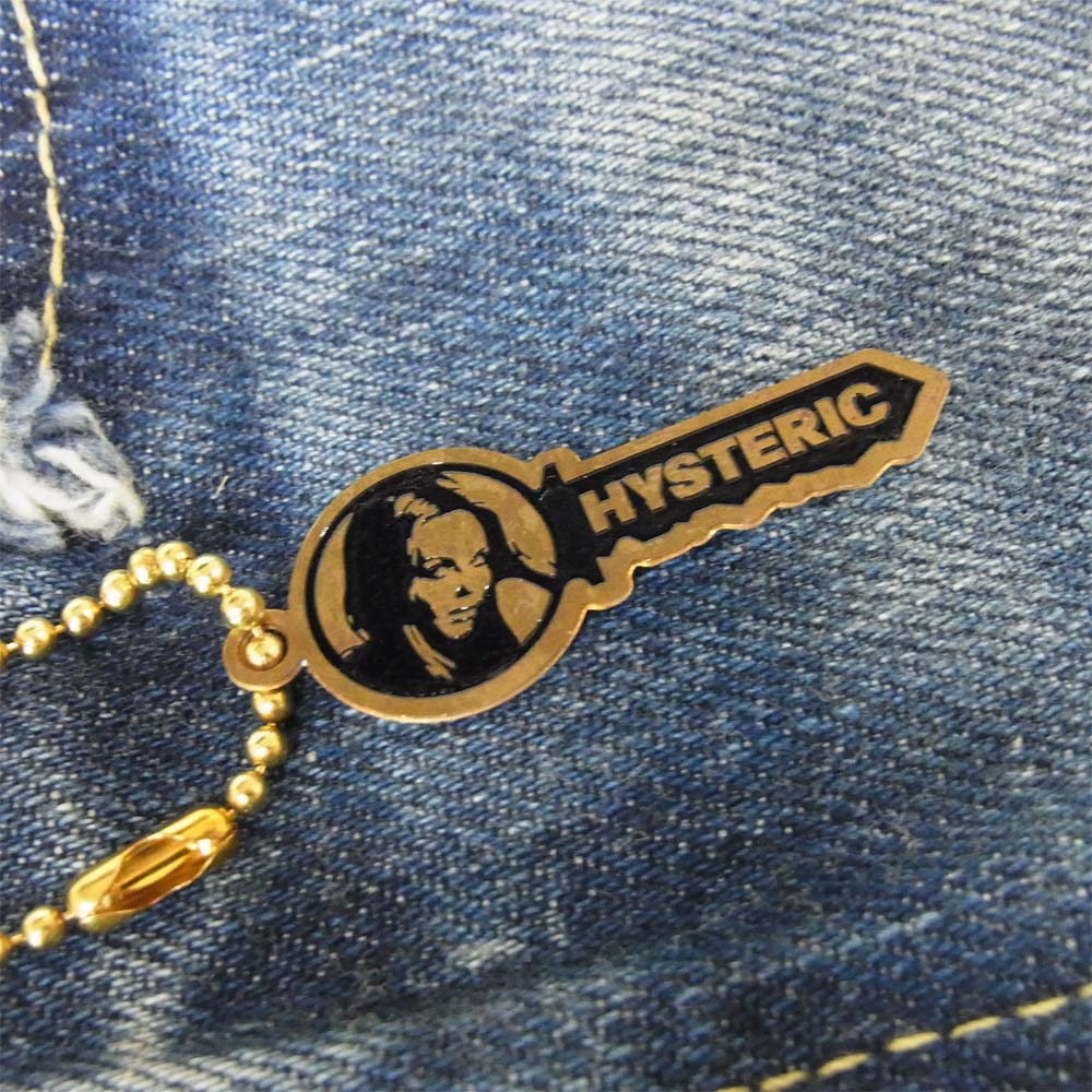 HYSTERIC GLAMOUR ヒステリックグラマー スタッズ クラッシュ デニム リメイク トート バッグ インディゴブルー系【中古】