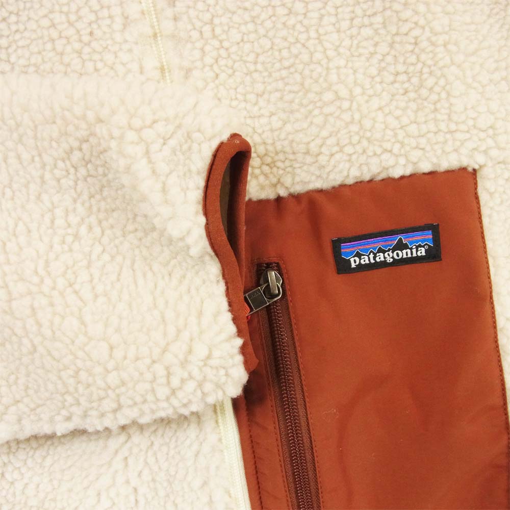 patagonia パタゴニア 23056 Classic Retro-X Jacket クラシック レトロX フリース ジャケット Natural w/Barn Red ベージュ系 S【極上美品】【中古】