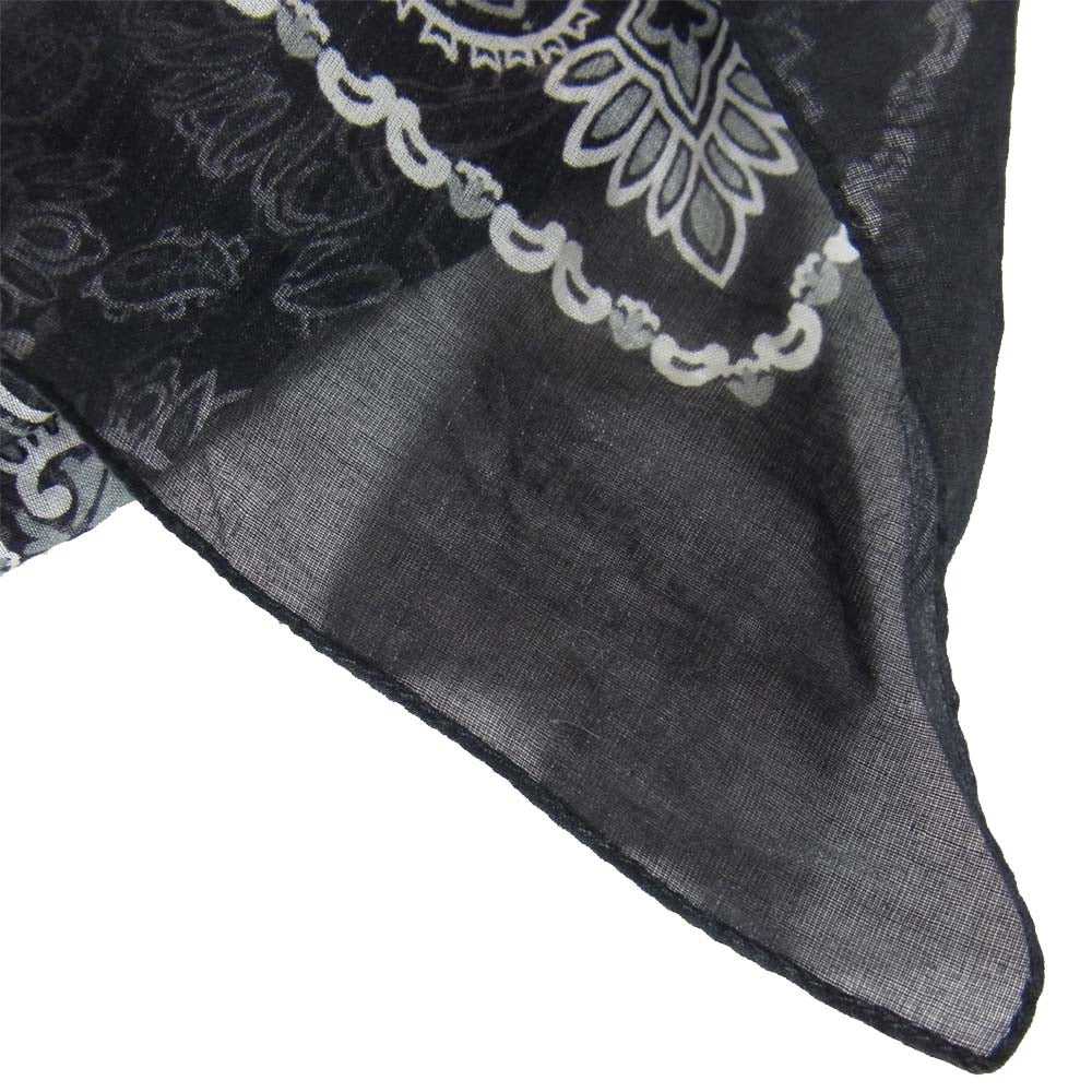 SAINT LAURENT サンローラン バンダナ ペイズリー ストール スカーフ ブラック系【中古】