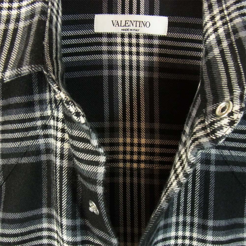 イタリア製　VALENTINO スタッズチェックシャツ　40サイズ