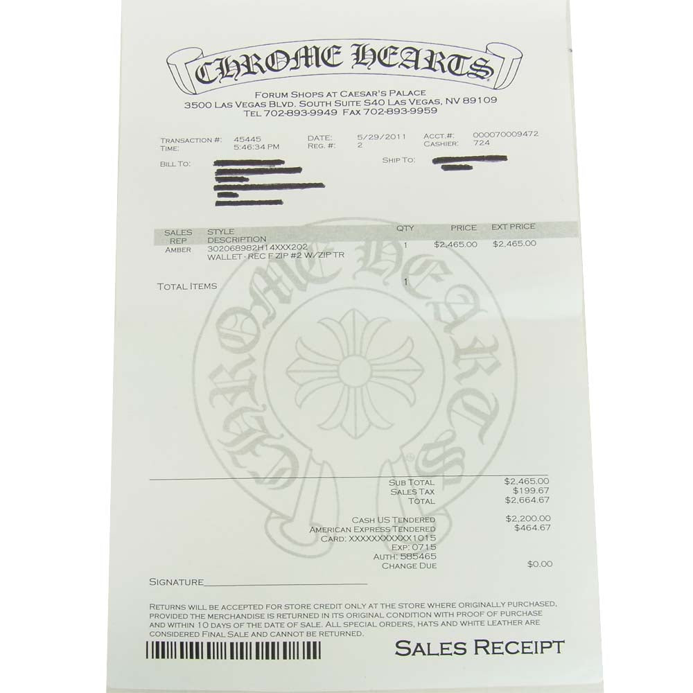 CHROME HEARTS クロムハーツ(原本無) 海外インボイス原本付属 REC F ZIP ゼロピラミッド スタッズ コーナーラウンドジップ ウォレット パープル系【中古】