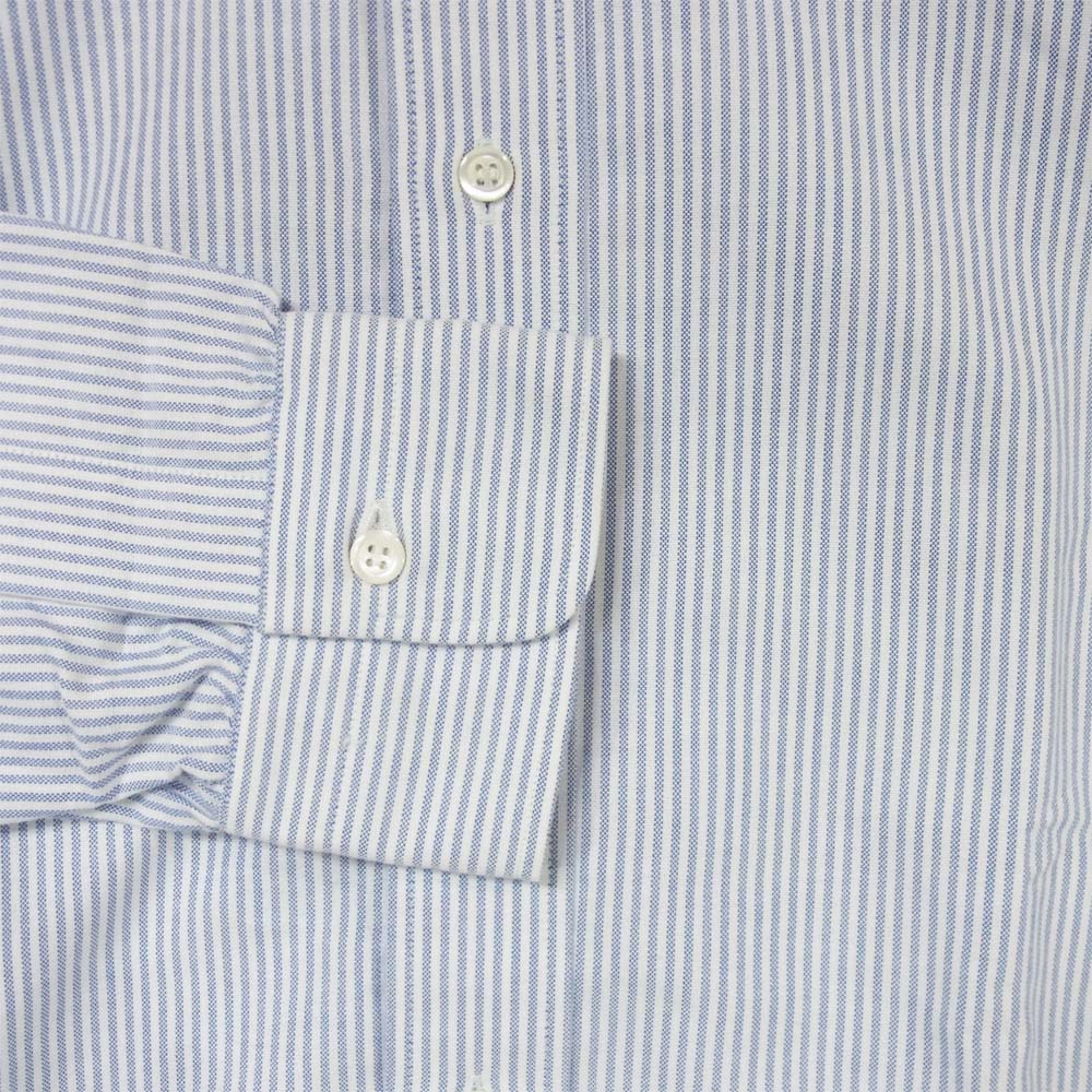 アナトミカ ストライプ 長袖 シャツ コットン EU製 ライトブルー系 ホワイト系 40【新古品】【未使用】【中古】