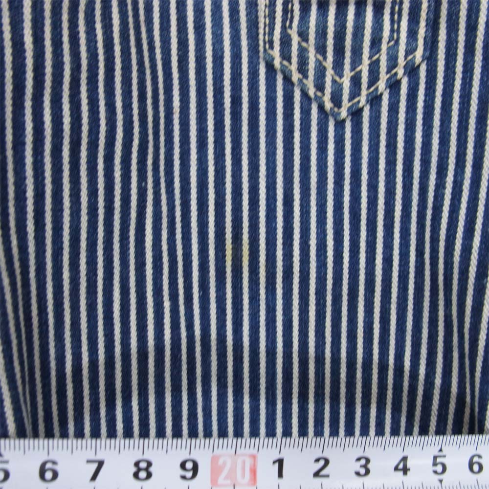 SUGAR CANE シュガーケーン ヒッコリー ストライプ プルオーバー 長袖シャツ ネイビー系 サイズ表記無【中古】