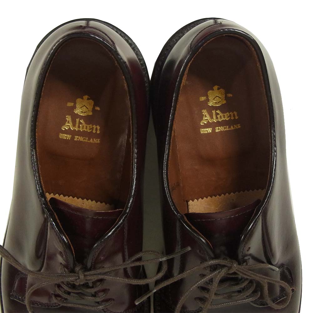 ALDEN オールデン 990 leather プレーントゥ コードバン レザー シューズ アメリカ製 ブラウン系 8.5D【中古】
